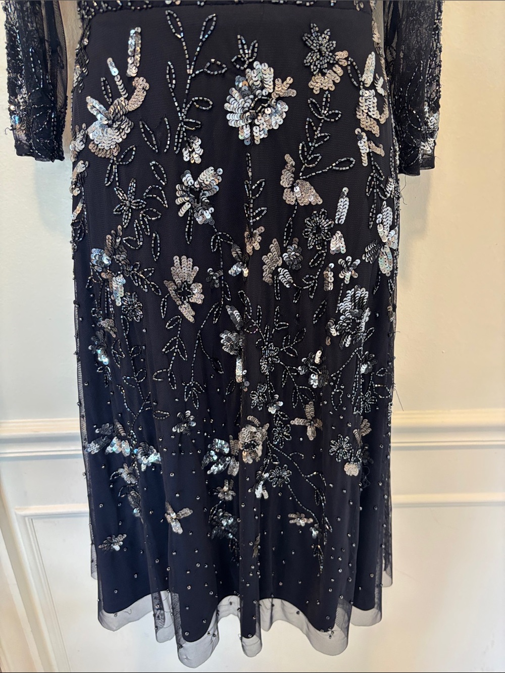 Adrianna Pappell Sheer Beaded Sequin Elegant Evening Party Dress Size 8 NWT - Picture 8 of 13